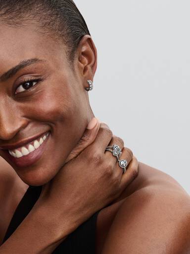 Oval Funklende Halo Statement Ring
