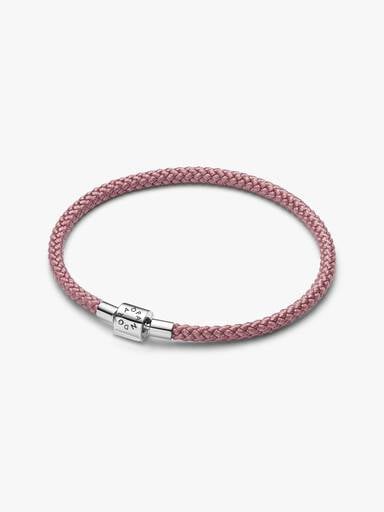 Skinnende Pink Armbånd med snor