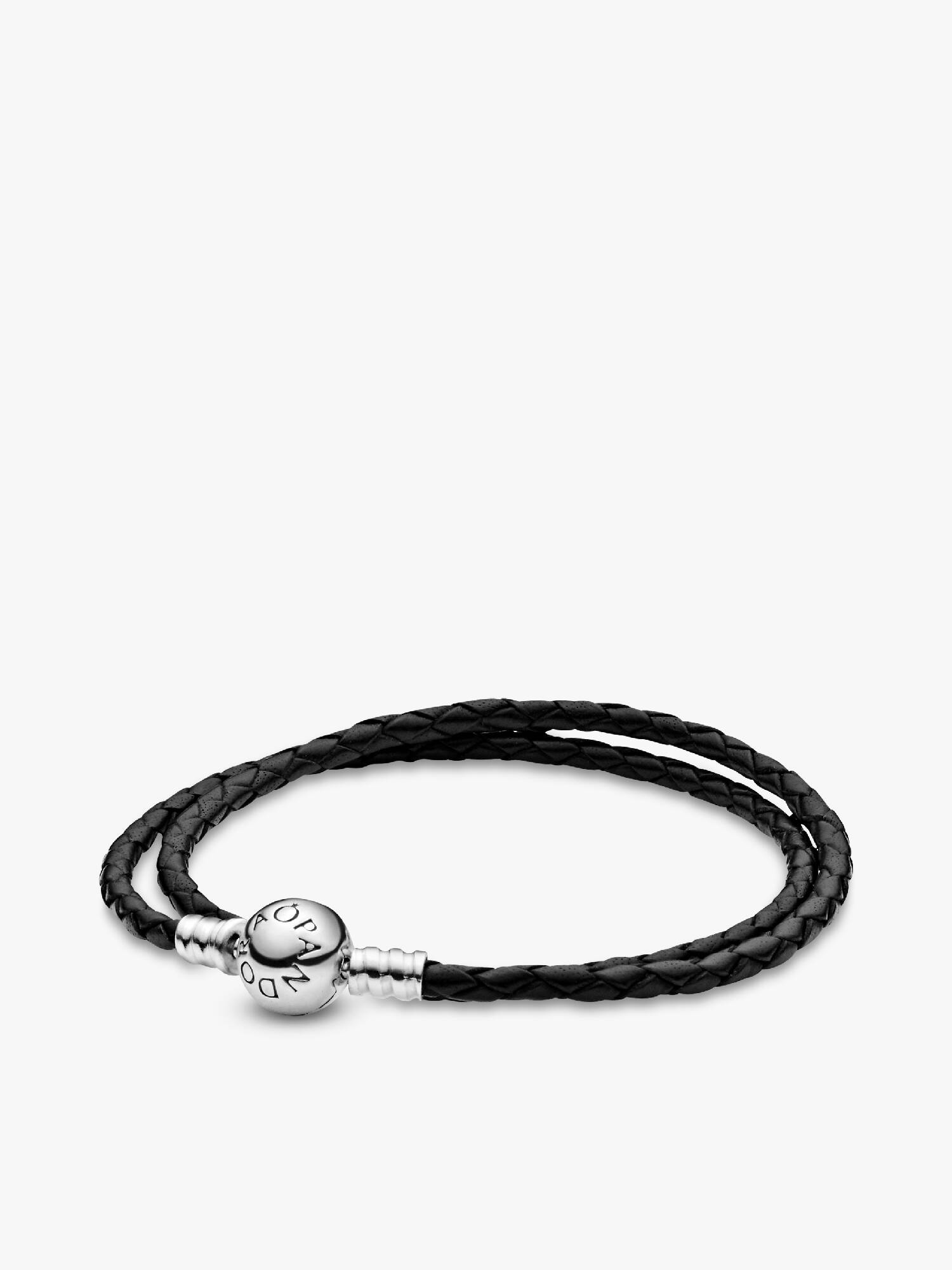 Pandora Moments Dobbelt Sort Læderarmbånd