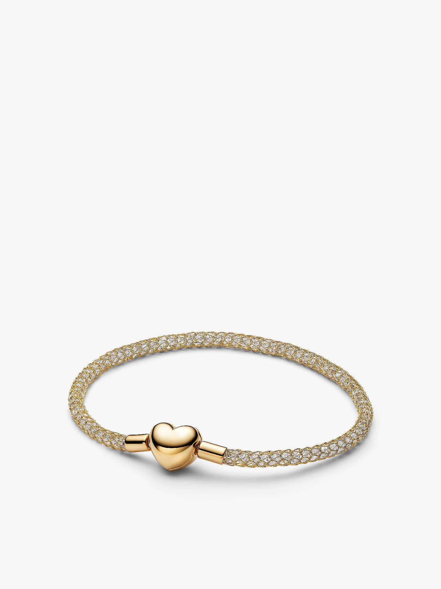 Funklende Mesh Armbånd med Hjertelås 