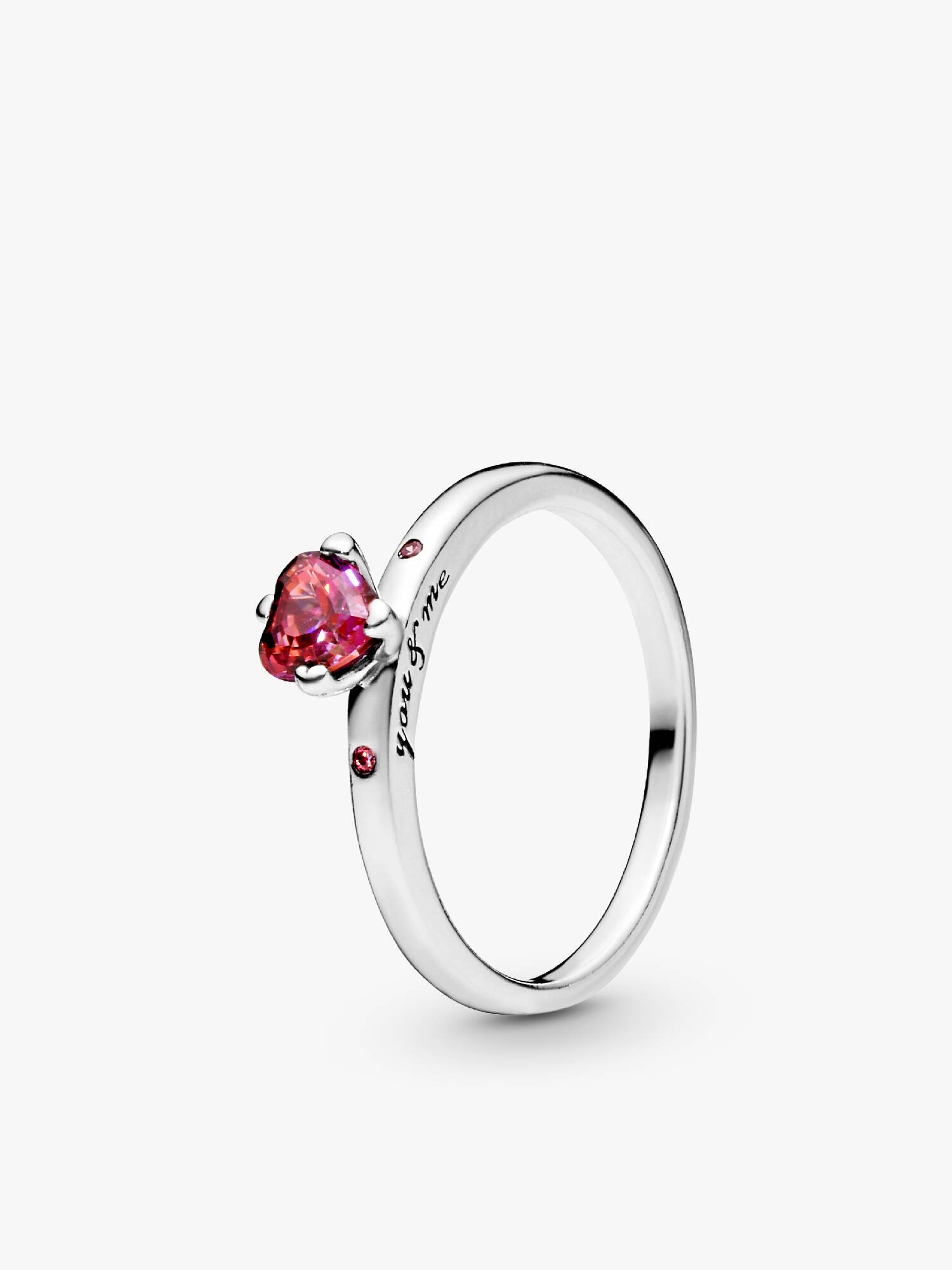 Funklende Rødt Hjerte Ring