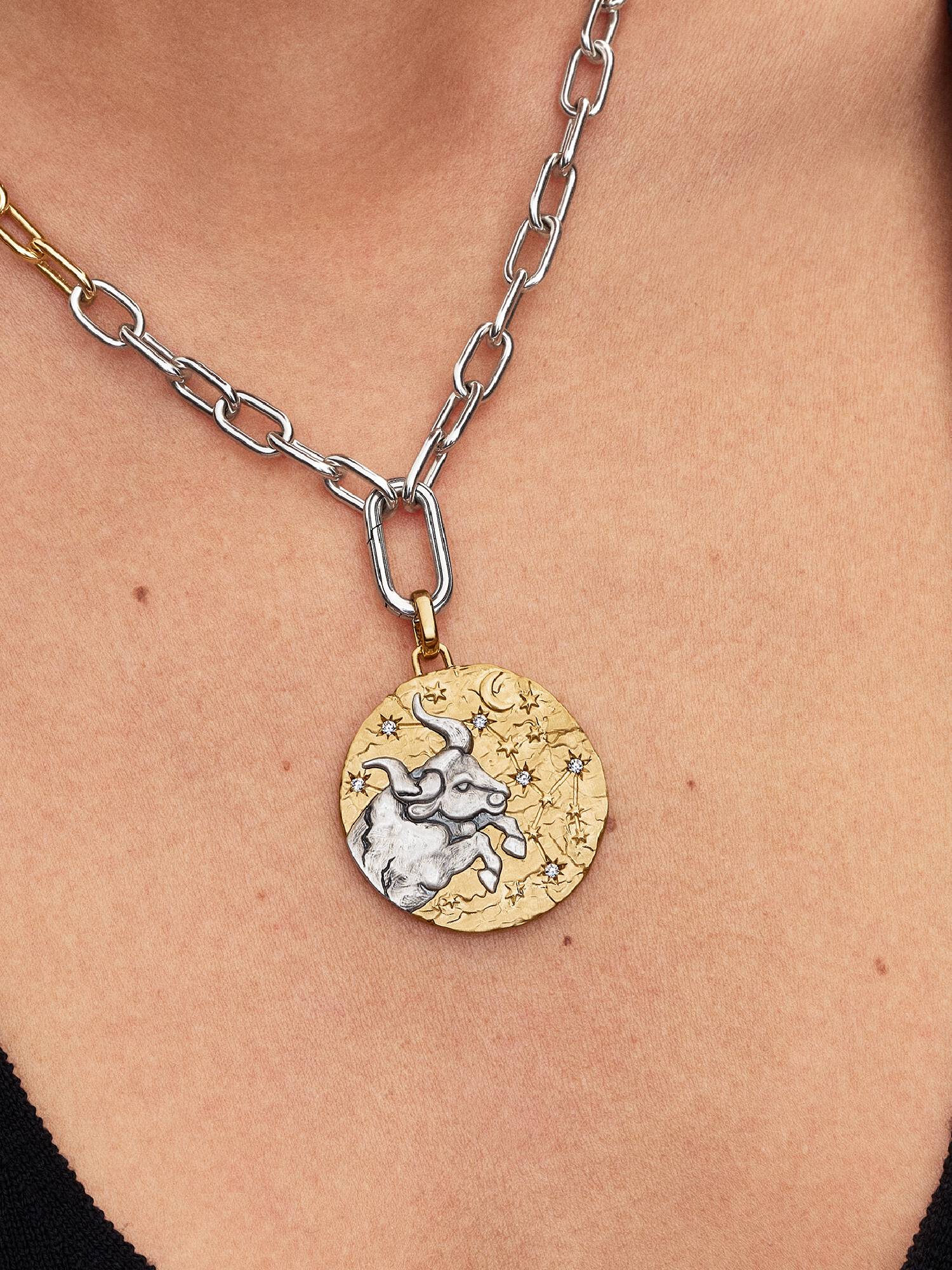 Tyren Stjernetegn Oversized Medaljon Charm