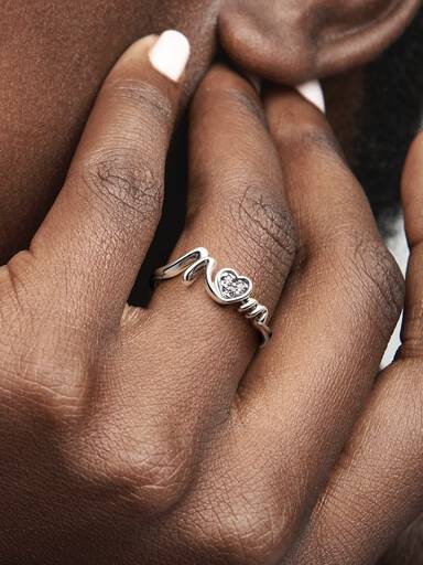 Mum Pavéhjerte Ring