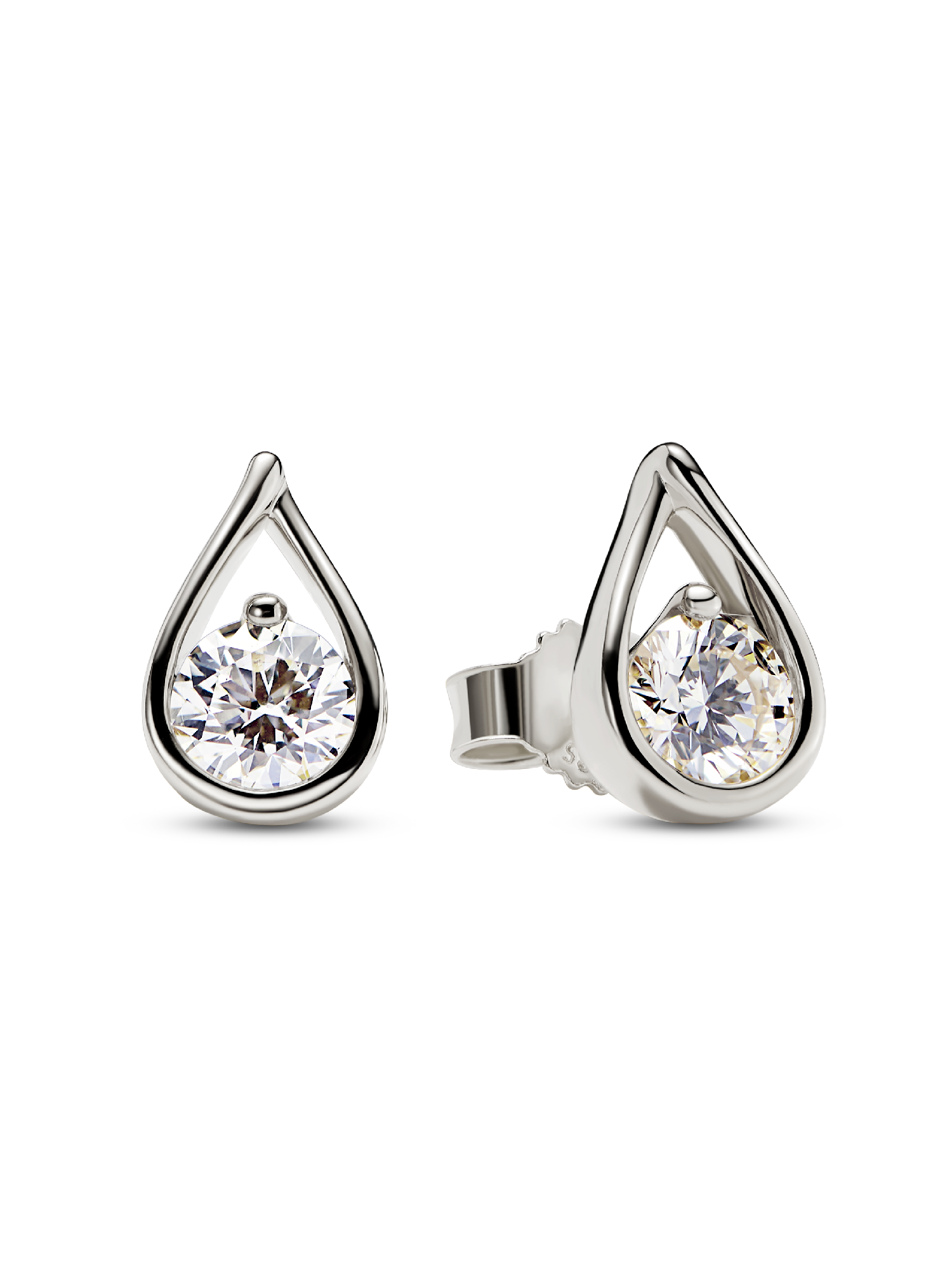 Pandora Infinite øreringe i 14 kt. hvidguld med laboratorieskabt diamant