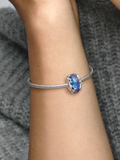 Blå Galakse & Stjerner Murano Charm