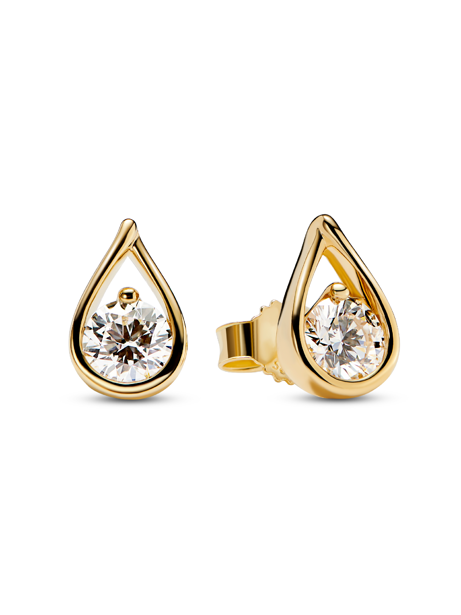 Pandora Infinite øreringe i 14 kt. guld med laboratorieskabt diamant