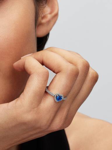 Fremhævet Prinsesseblå Hjerte Ring