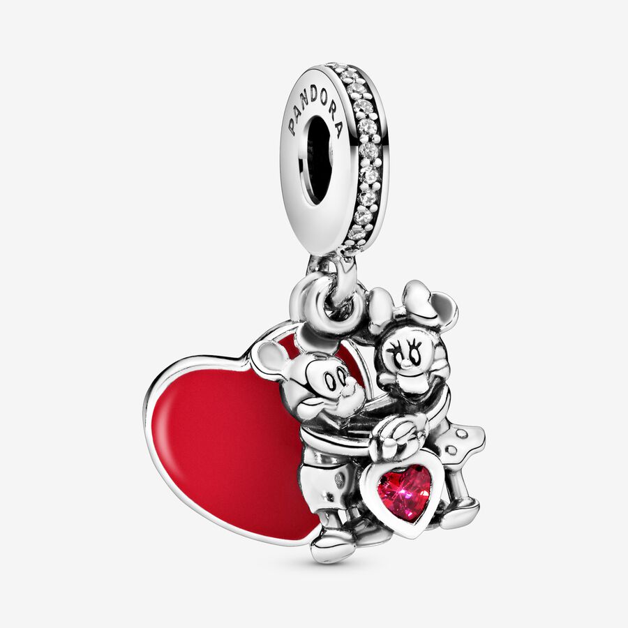 Disney Mickey Mouse & Minnie Mouse Love Charm med vedhæng image number 0