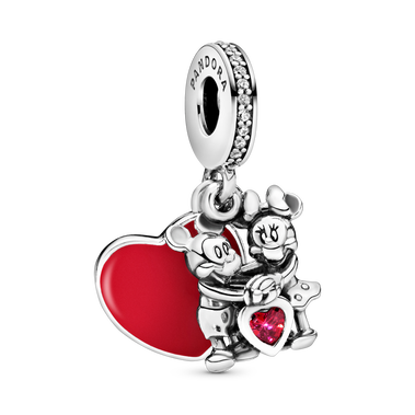 Disney Mickey Mouse & Minnie Mouse Love Charm med vedhæng