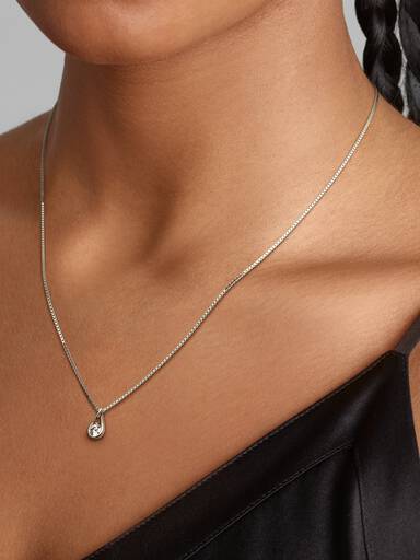 Pandora Infinite halskæde med vedhæng i 14 kt. hvidguld med laboratorieskabt diamant