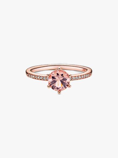 Rosa Funklende Krone Solitairering
