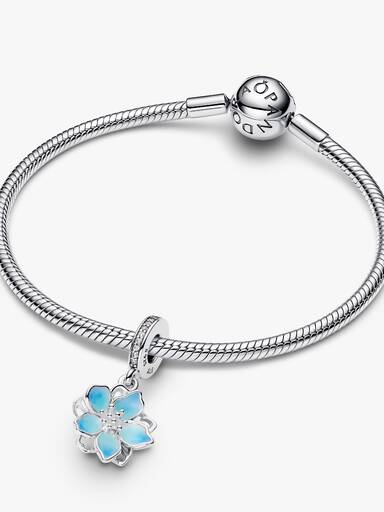 Blå Blomst Charm med vedhæng