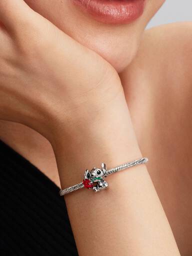 Disney Stitch Rose Muranoglas Charm