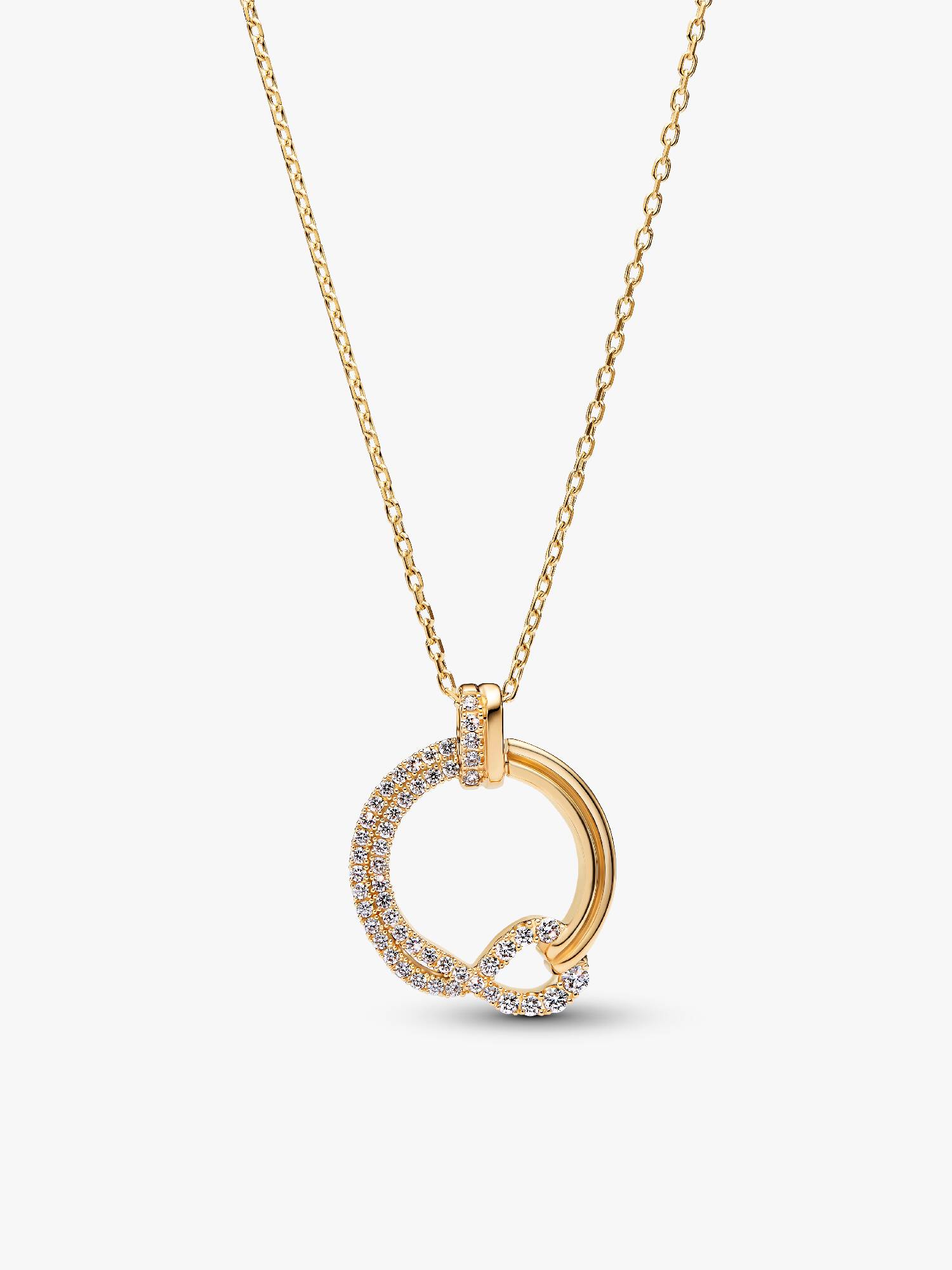 Pandora Infinite Pavé Cirkel Halskæde med Vedhæng og laboratorieskabt diamant