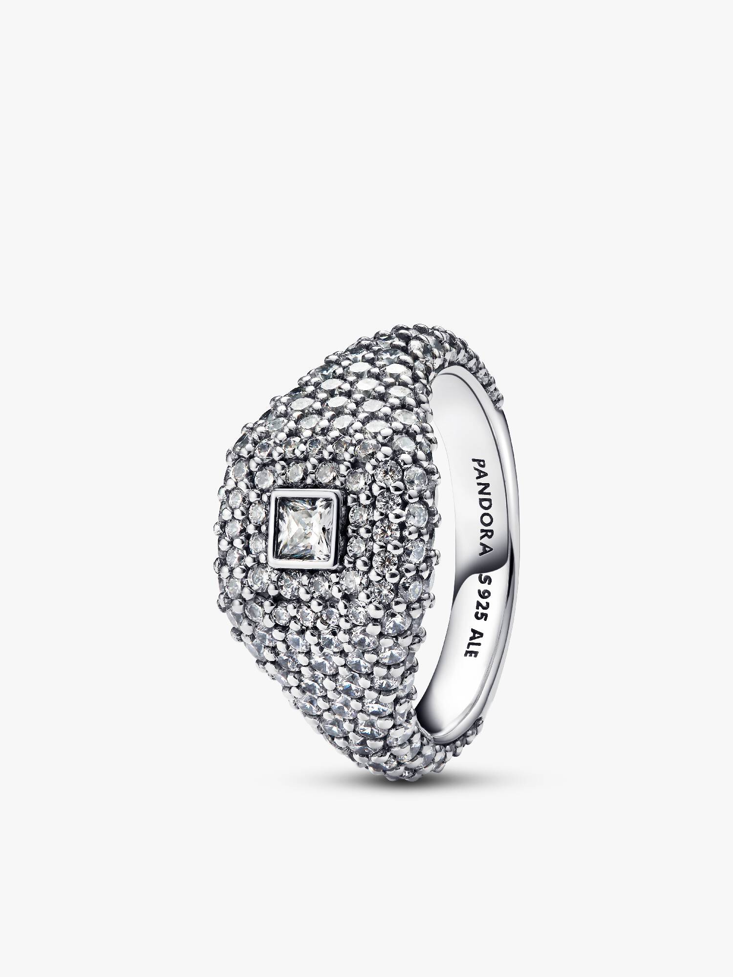 Pavé Firkantet Cocktail Ring