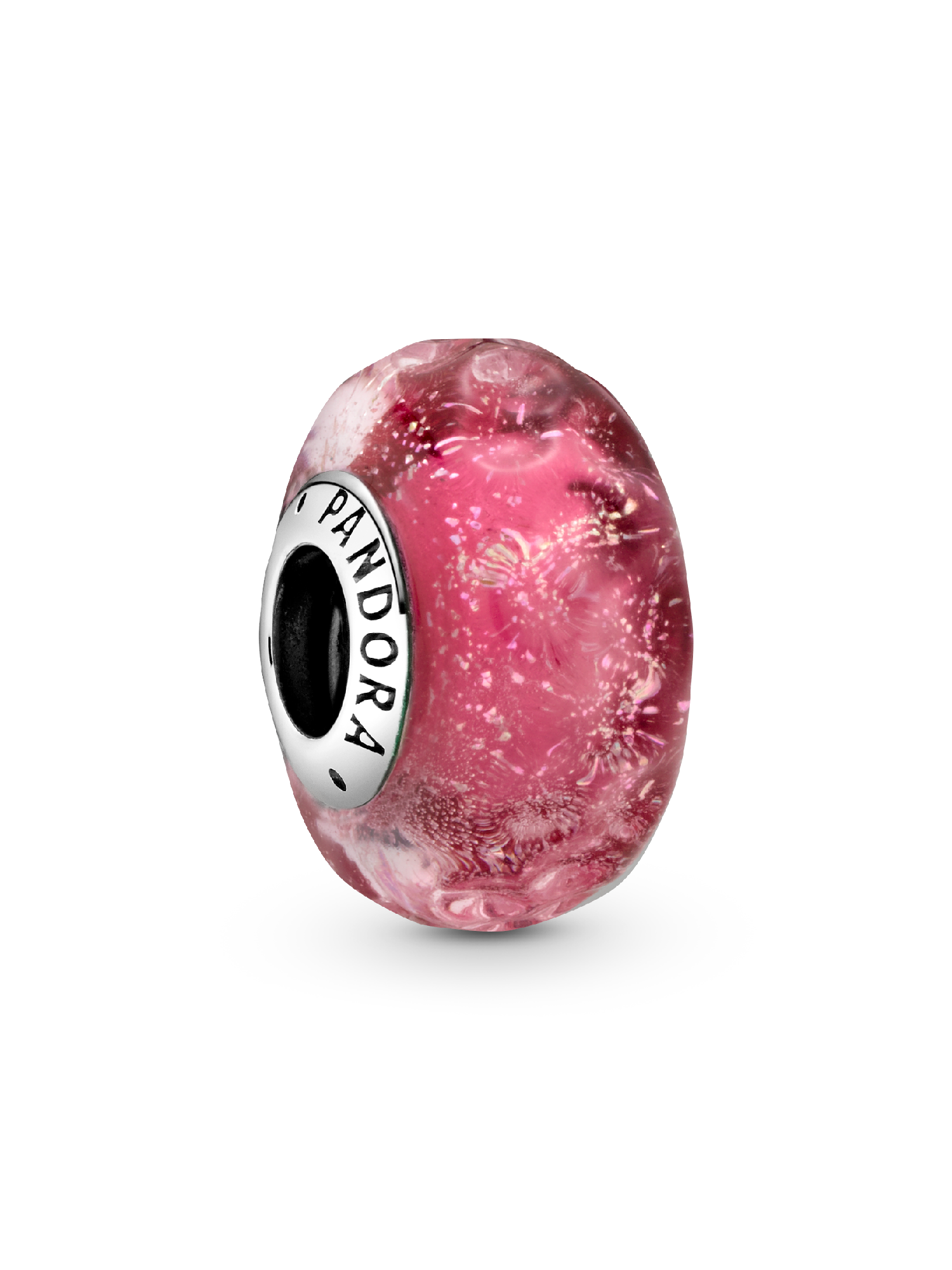 Bølget Lyserødt Muranoglas Charm