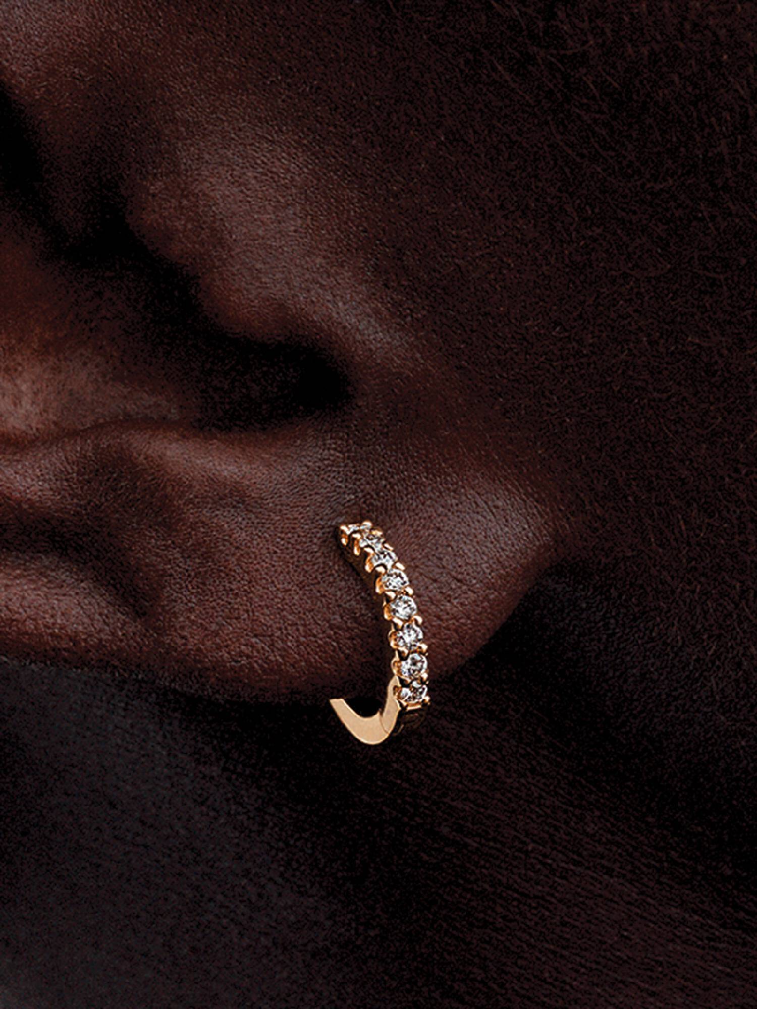 Pandora Era pavé enkelt creol i 14 kt. guld med laboratorieskabte diamanter