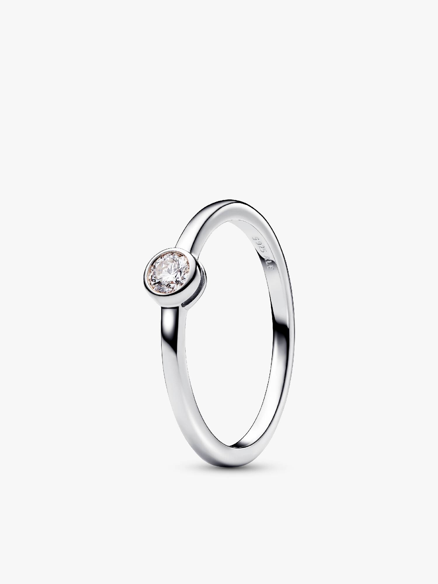 Pandora Era bezel ring i sterlingsølv med laboratorieskabt diamant