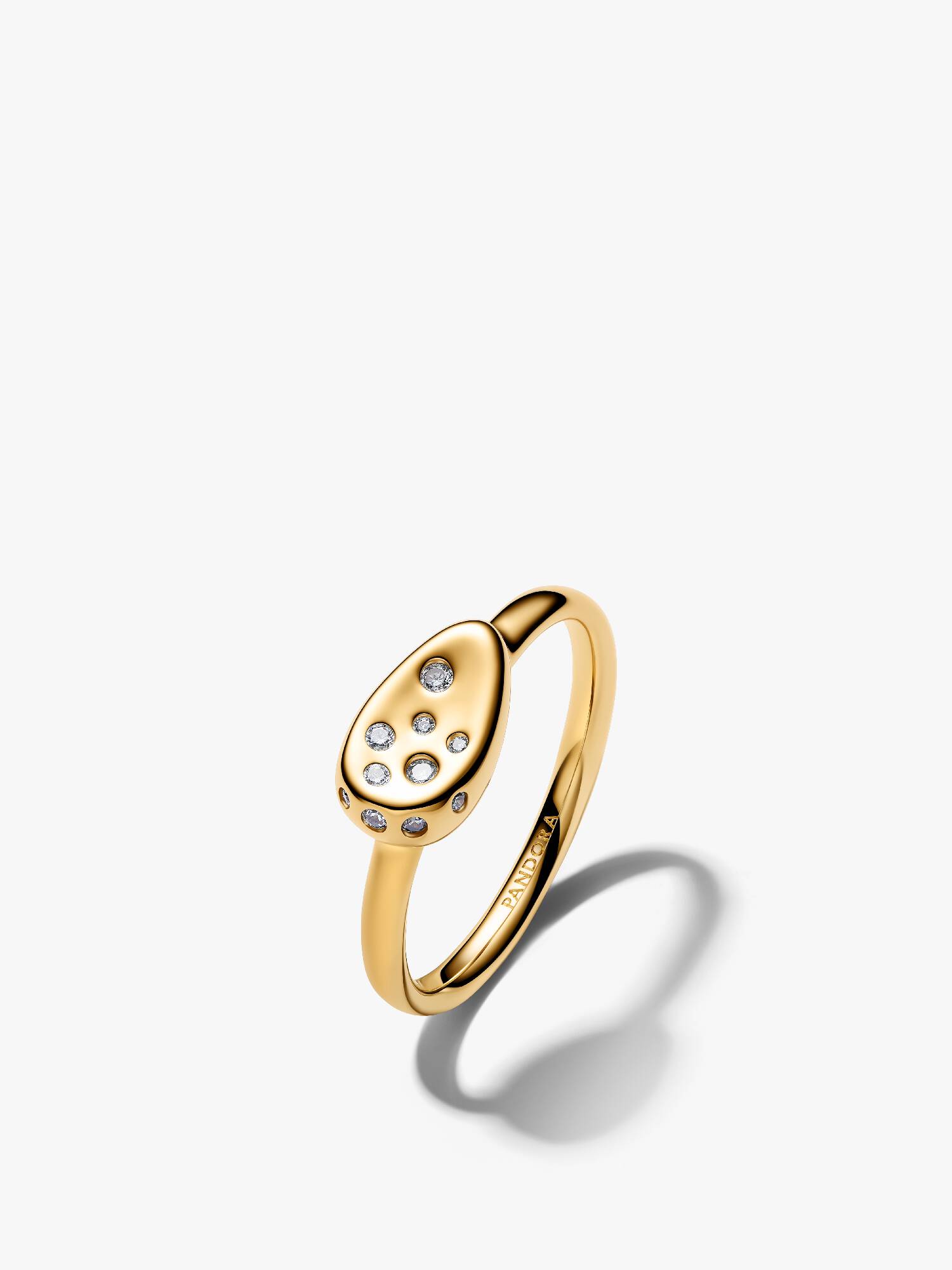 Lille Stenindfattet Oval Signet Ring