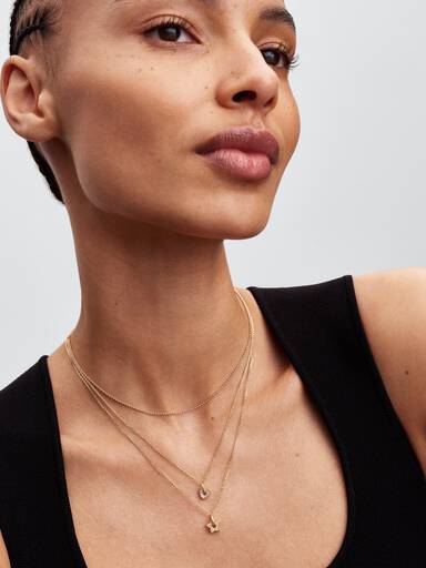 Pandora Talisman Hjerte Halskæde med vedhæng 14 kt. Guld med Laboratorieskabt Diamant Pavé