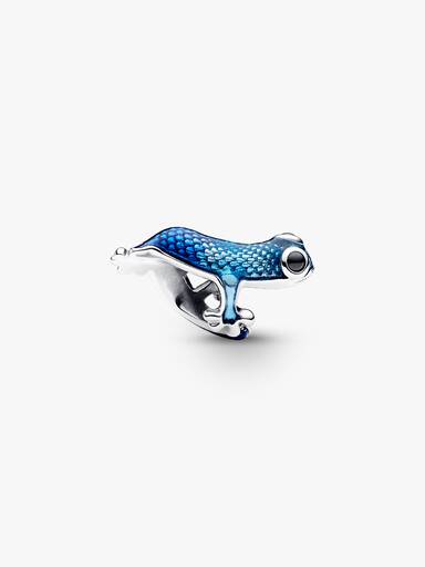 Metalblå Gekko charm