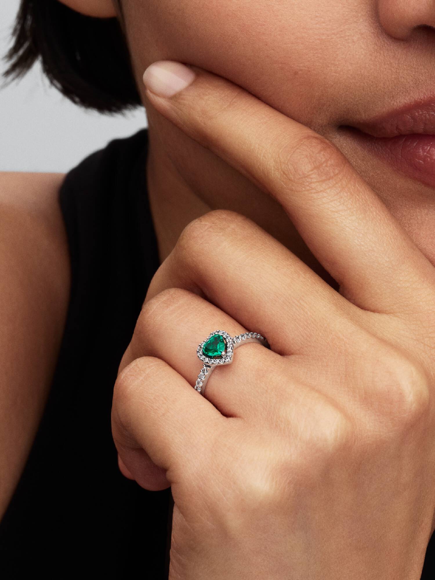Fremhævet Kongegrøn Hjerte Ring