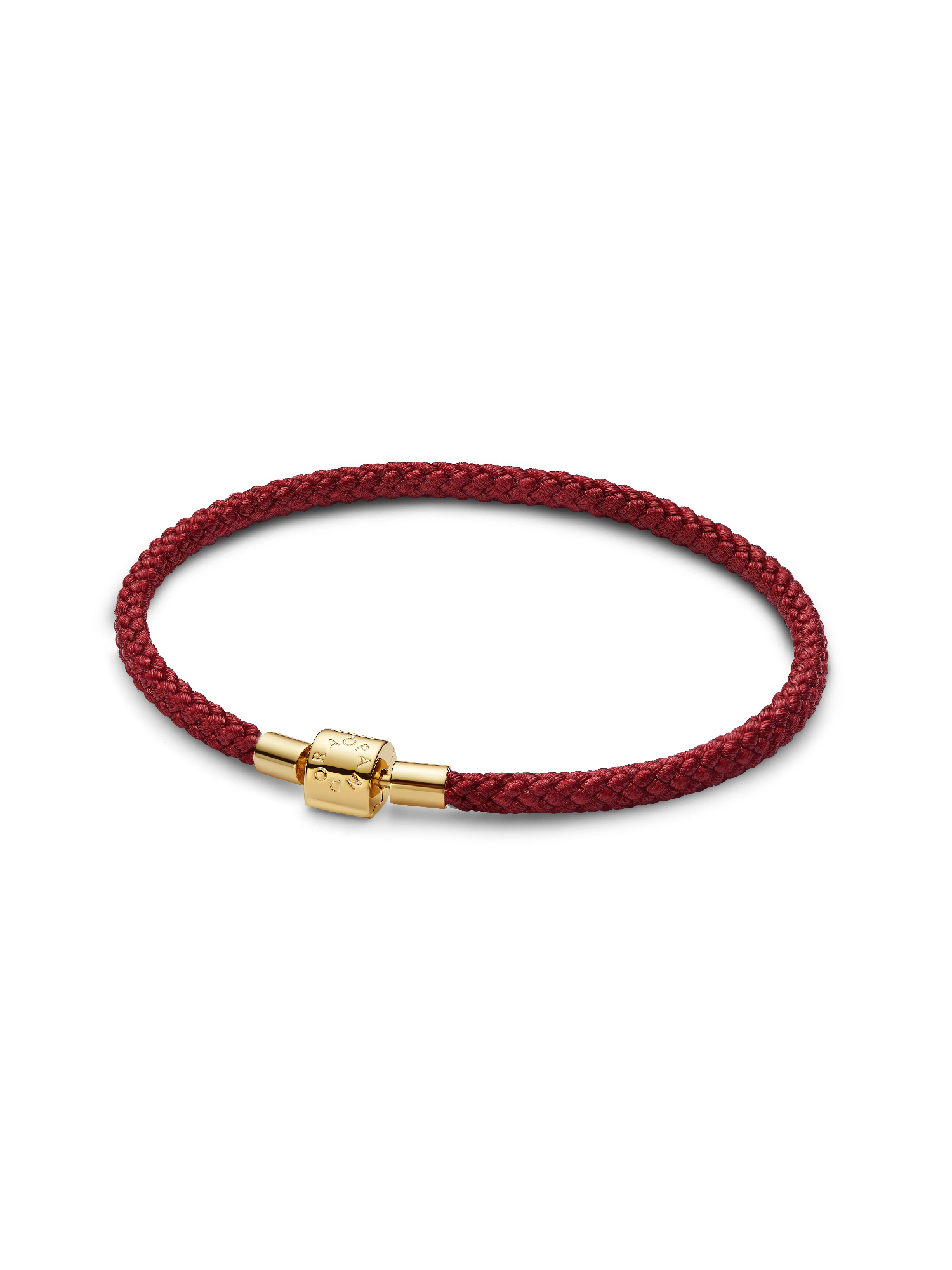 Skinnende rødt armbånd med snor