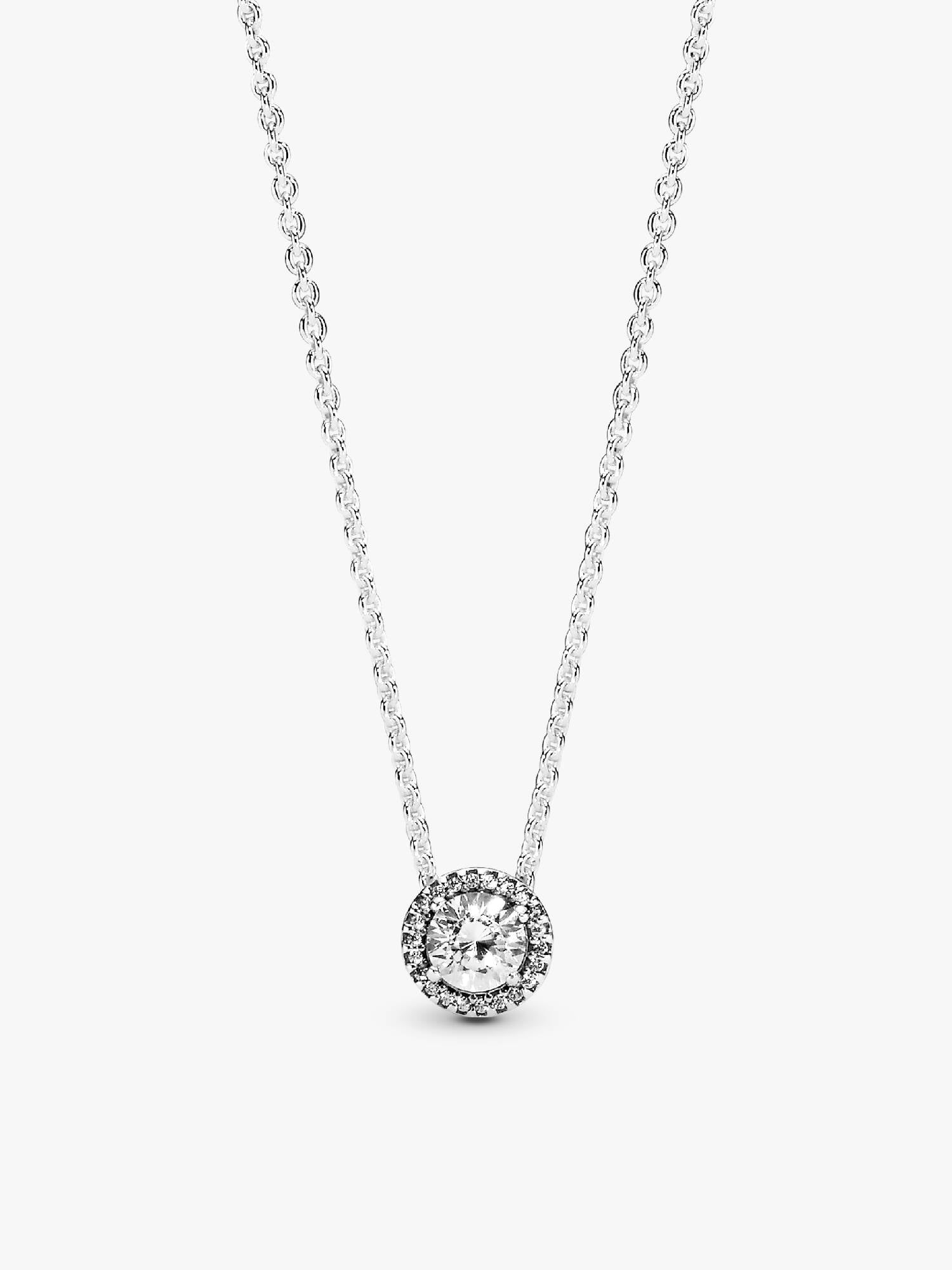 Round Sparkle Halo Halskæde