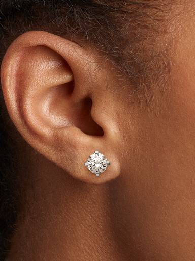 Pandora Era øreringe i 14 kt. hvidguld med laboratorieskabt diamant