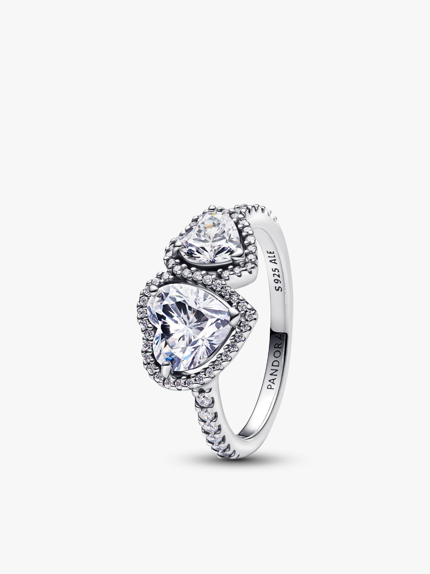 Funklende Halo Hjerter Ring
