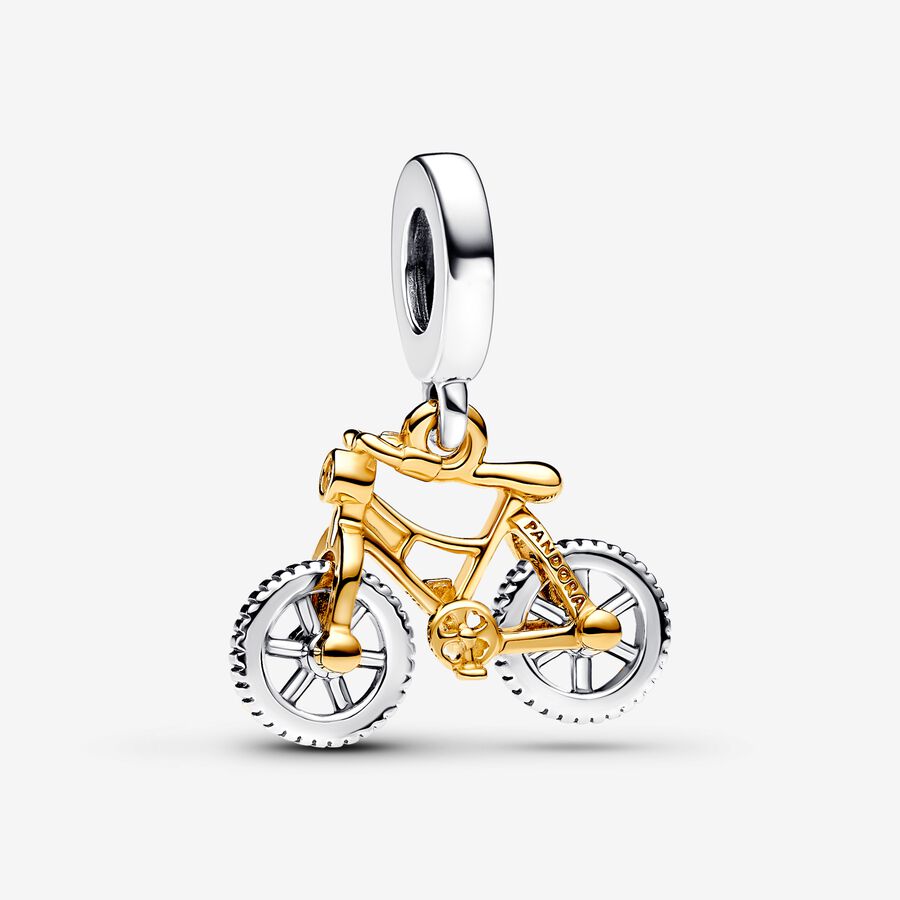 To-tonet cykel med drejelige hjul charm med vedhæng image number 0