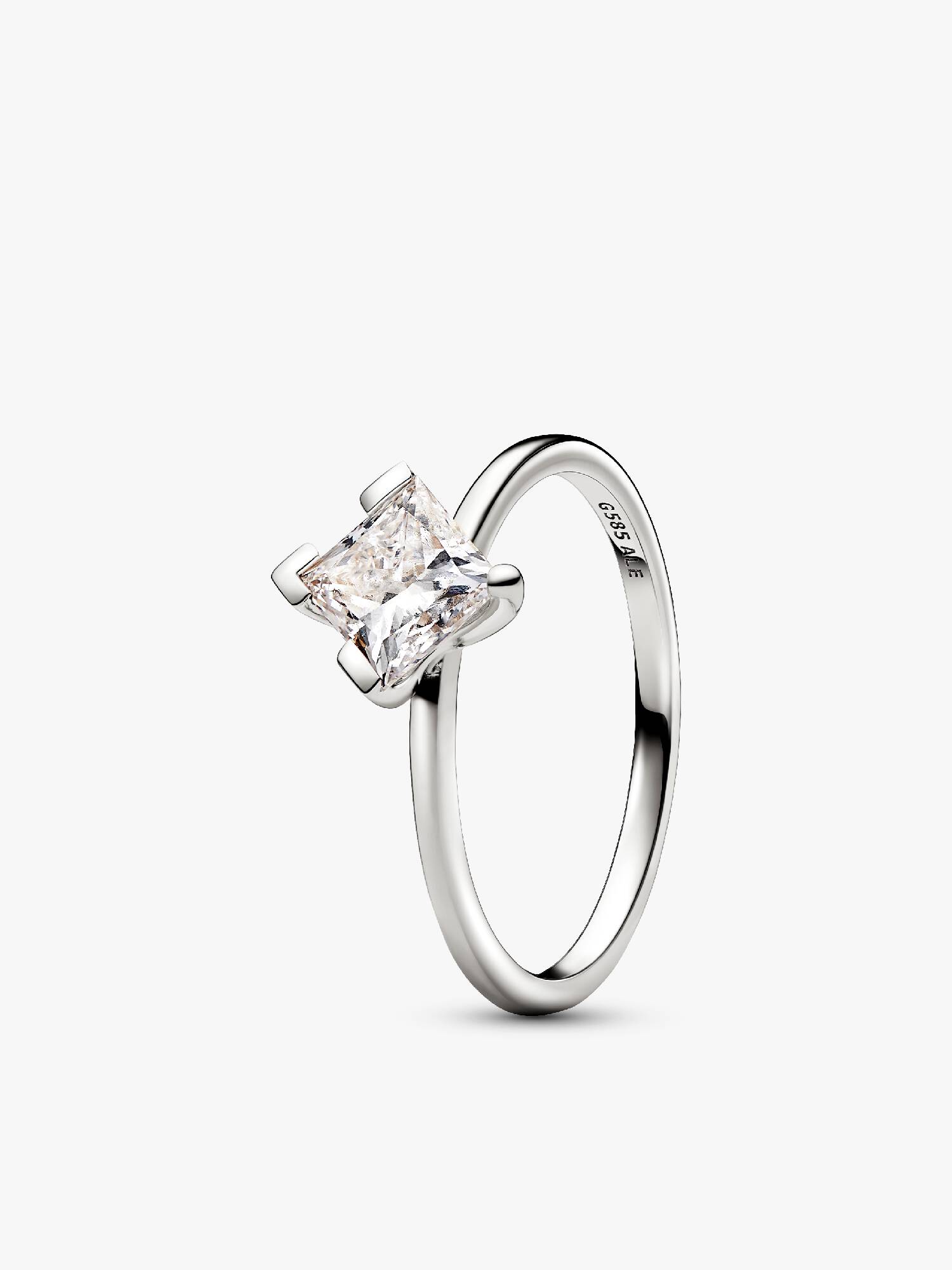 Pandora Nova ring i 14 kt. hvidguld med laboratorieskabt diamant