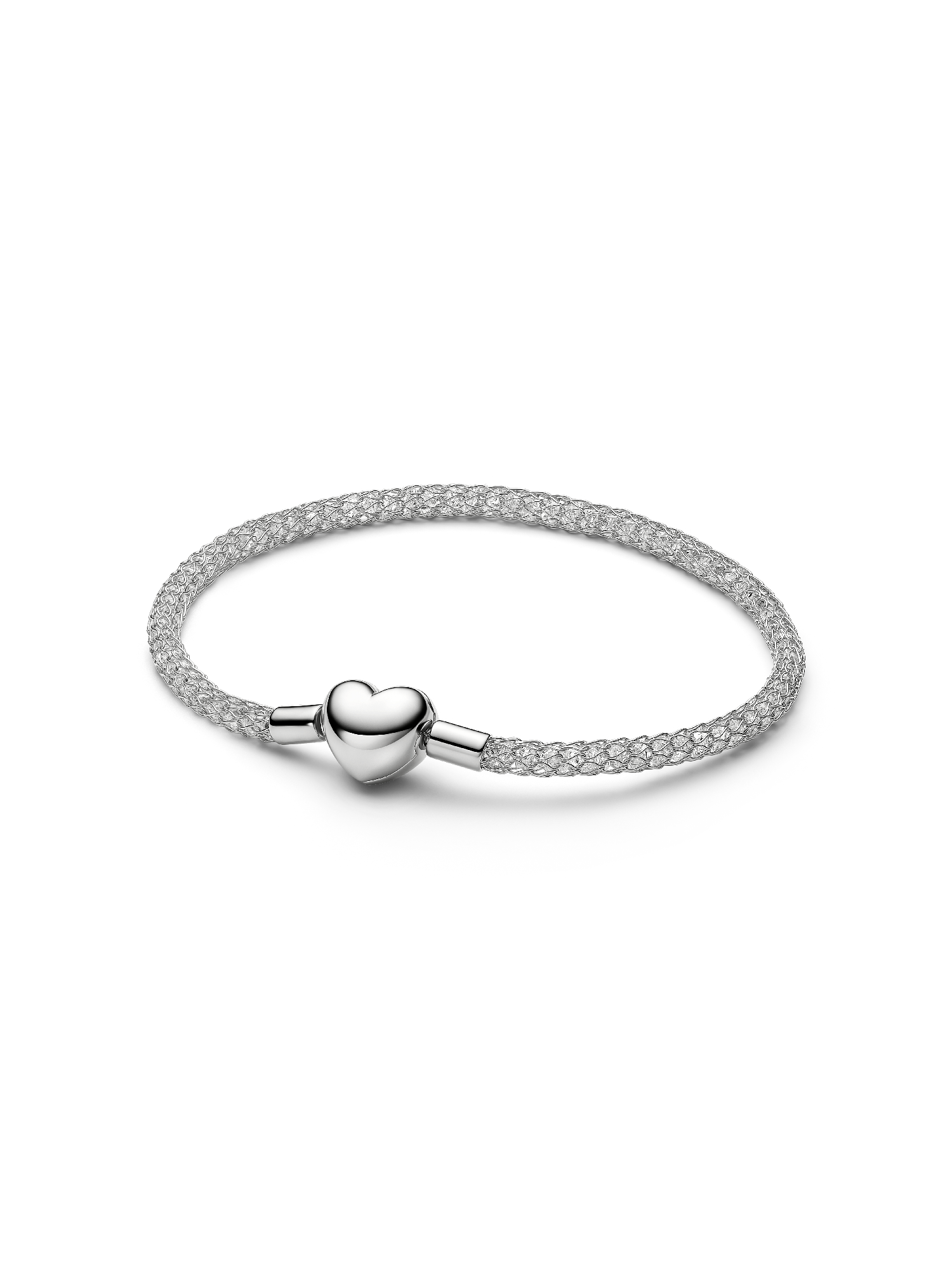Funklende Mesh Armbånd med Hjertelås 