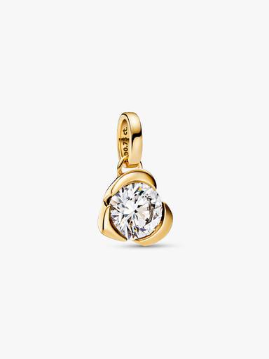 Pandora Talisman hjertevedhæng i 14 kt. guld med laboratorieskabt diamant