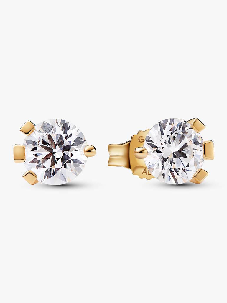 Pandora Nova øreringe i 14 kt. guld med laboratorieskabt diamant