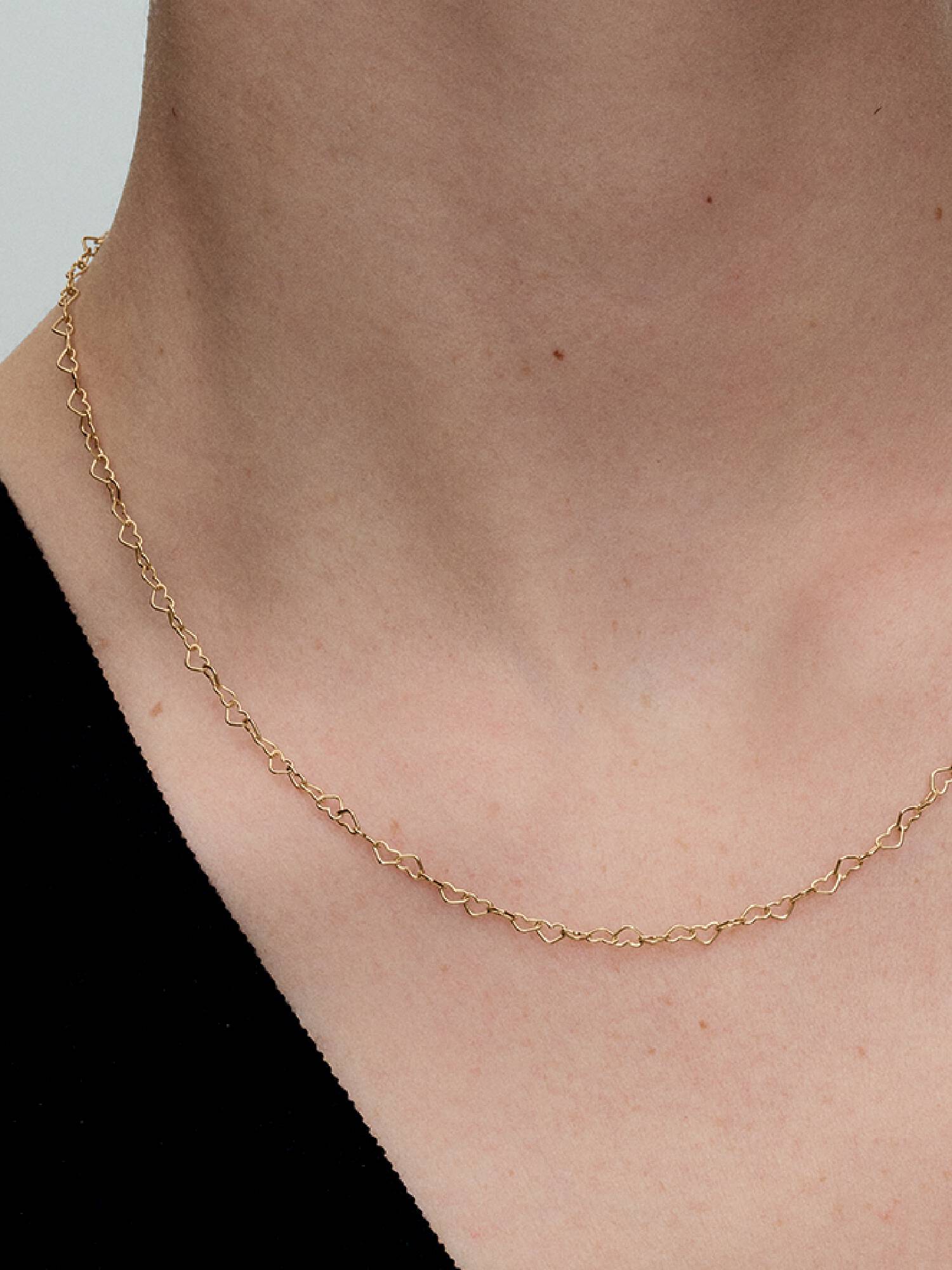 Forbundne hjerter collier halskæde