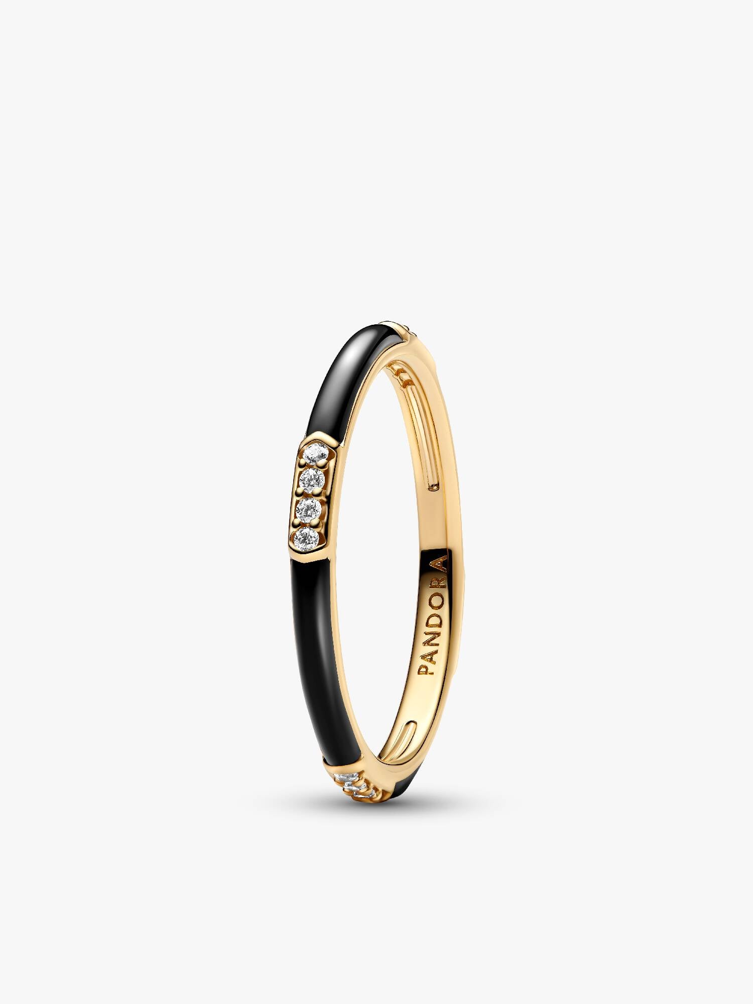 Sort Emalje & Sten Ring