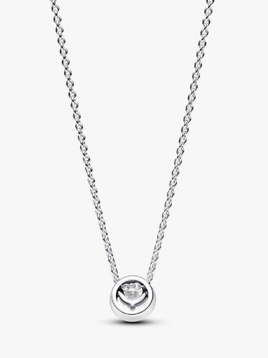 Funklende Rund Halo Collier-Halskæde med vedhæng