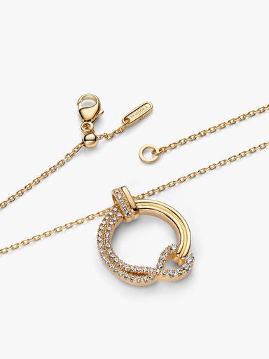 Pandora Infinite Pavé Cirkel Halskæde med Vedhæng og laboratorieskabt diamant