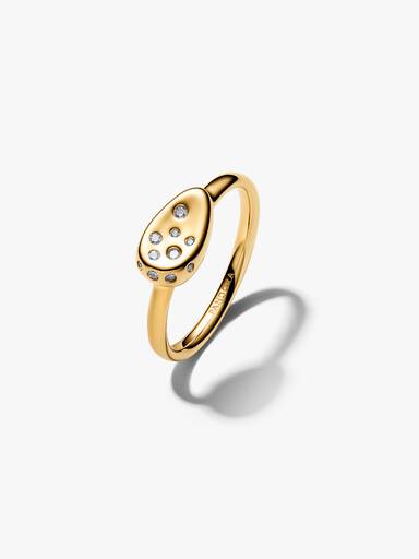Lille Stenindfattet Oval Signet Ring