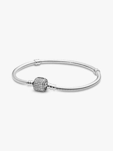 Pandora Moments Sparkling Pavé Clasp Slangekædearmbånd
