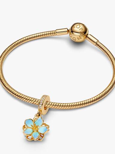 Blå Blomst Charm med vedhæng