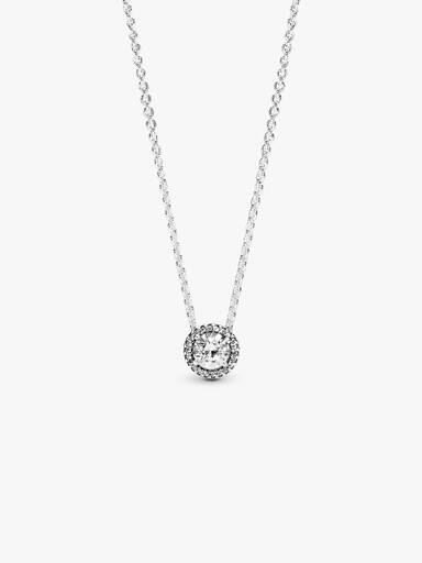 Round Sparkle Halo Halskæde