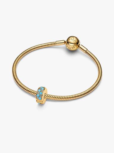 Akvamarinblåt Klemmeledcharm
