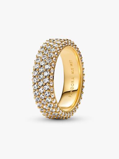 Pandora Timeless Ring med tredobbelt række pavé