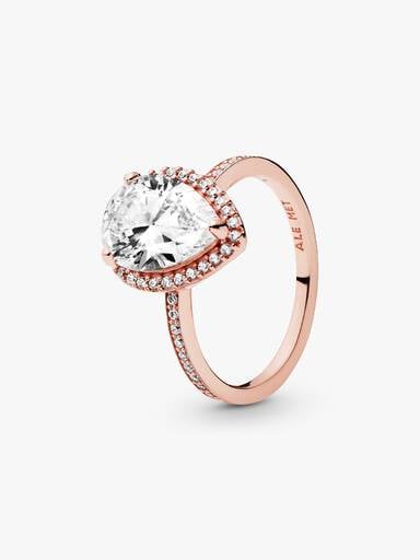 Funklende Dråbe Halo Ring