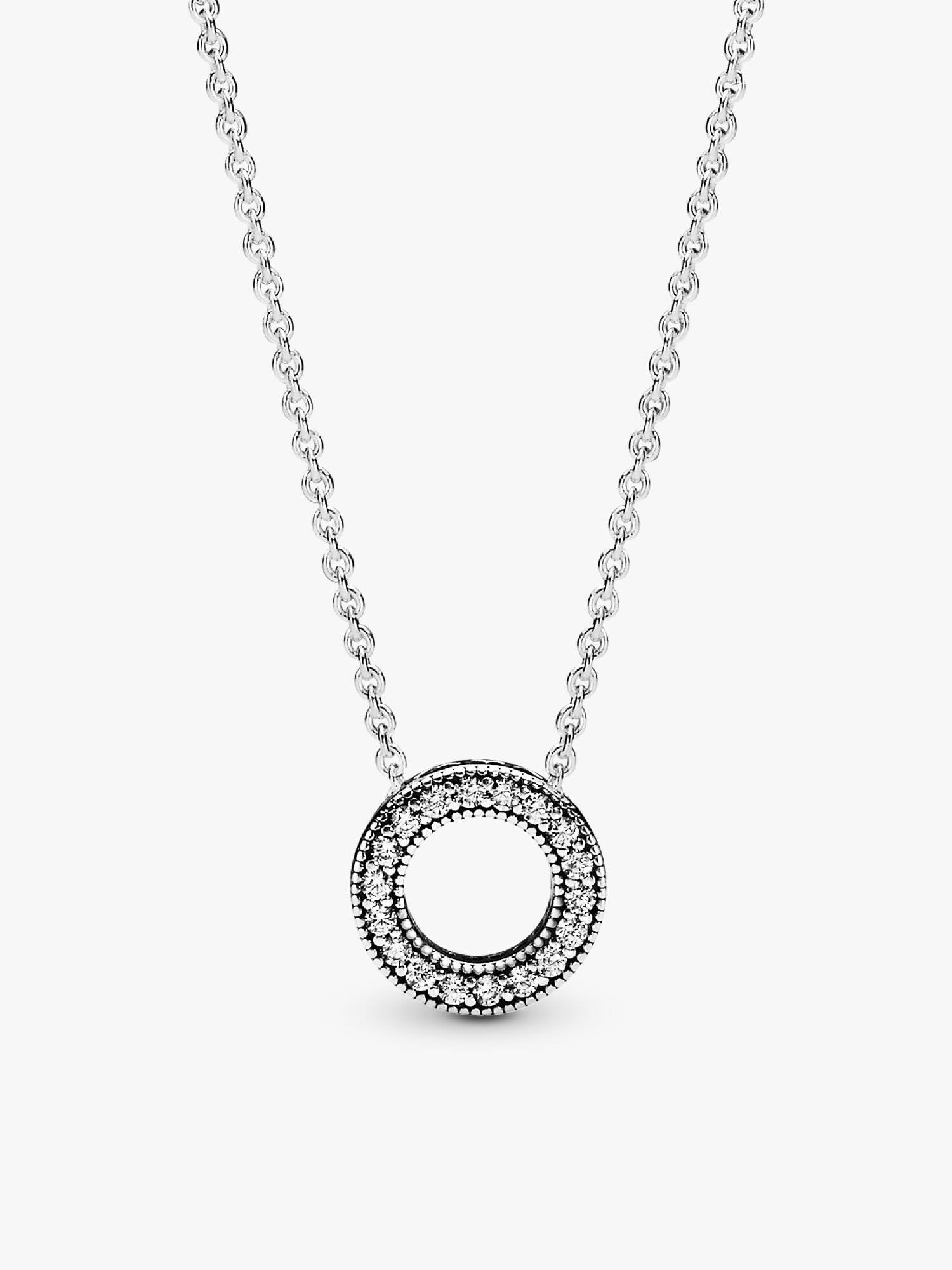 Pandora Logo Pavé Cirkel Collier-Halskæde