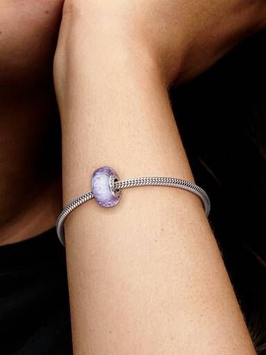 Bølget Lavendelblåt Muranoglas Charm