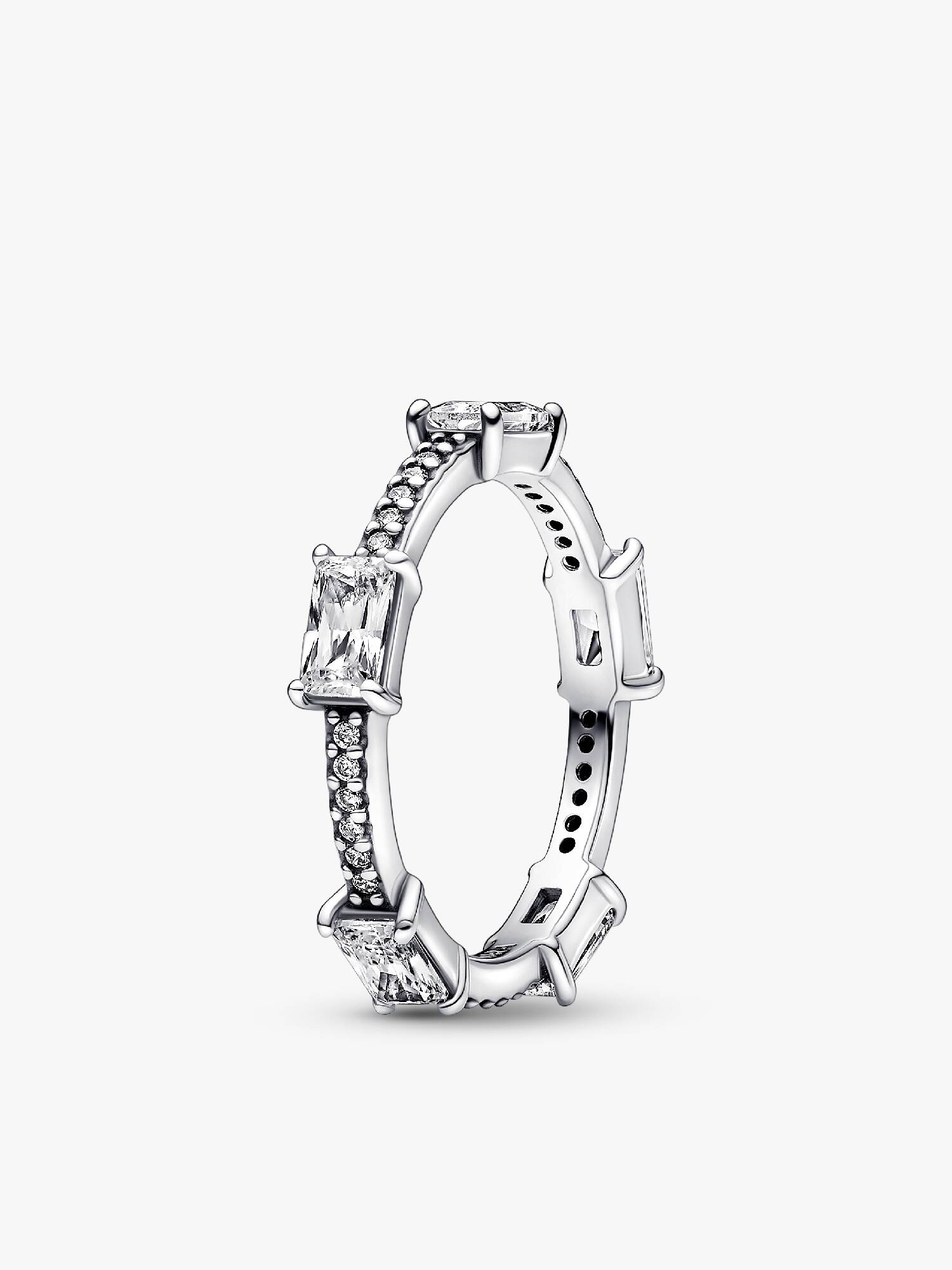 Rektangulære Barrer Funklende Pavé Ring