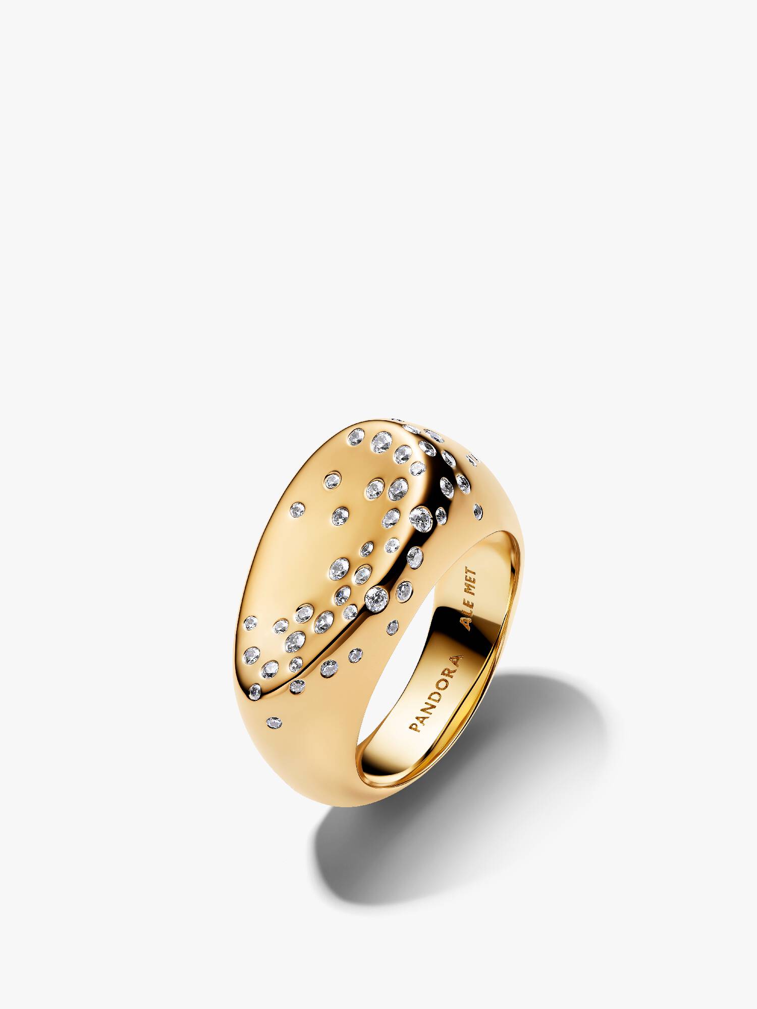Stenindfattet Oval Hvælvet Signet Ring